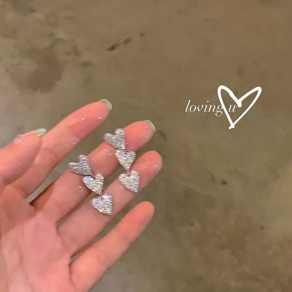 3 Hearts Shaped Earrings ♥️♥️♥️ - Picture 3 of 5